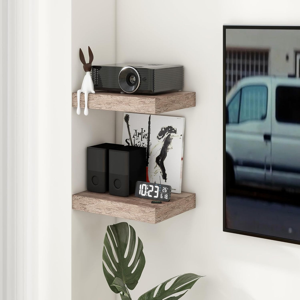 Deep Floating Shelves for Wall | 16 Inch Wide x 12 Inch Deep Floating Shelves Set of 2 | Rustic