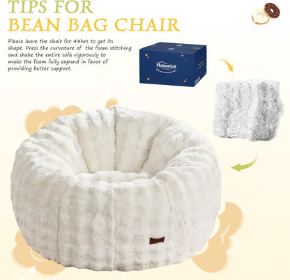 Hobestluk Bean Bag Chair Oversized Bean Bag Chair for Adults Donut-Shaped Large Bean Bag with