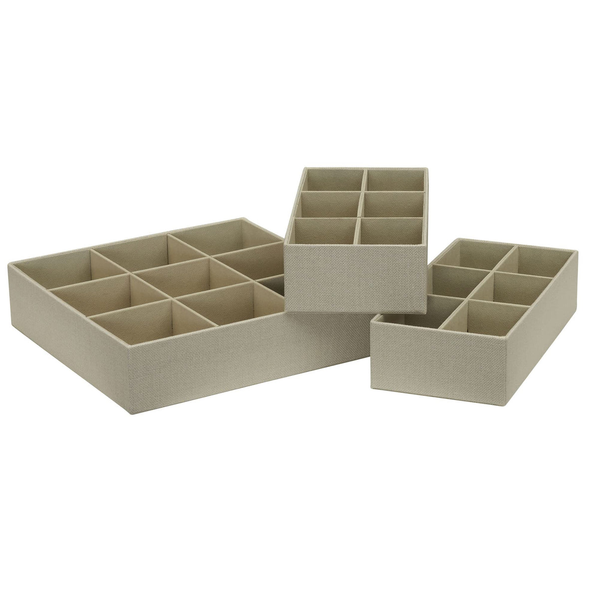 Household Essentials 3‑Piece Drawer Organizer Starter Set in Customizable Inserts of Large and