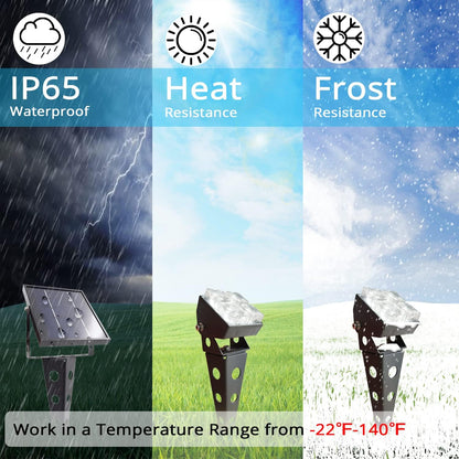 Solar Spot Lights Outdoor Waterproof IP65 Landscape Spotlights with Metal Stake Total 84ft Cable