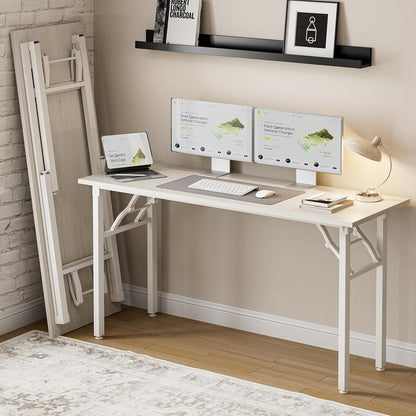 Frylr Small Folding Computer Desk – Portable 55.1 Inch Foldable Laptop Table, Collapsible and
