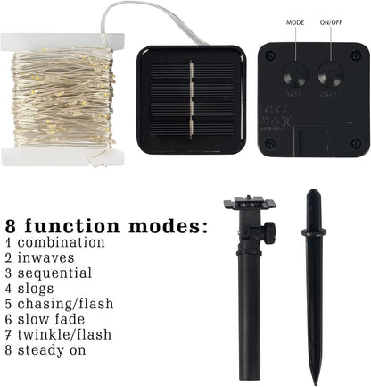 Dazzle Bright 2 Pack Solar String Lights Outdoor, Total 80FT 240LED Solar Powered Waterproof Fairy