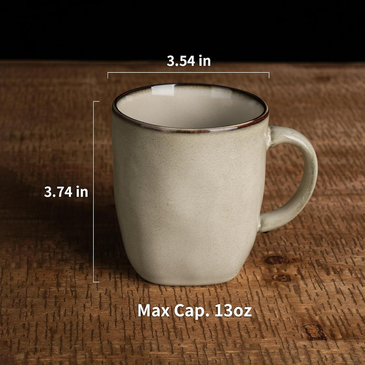 famiware Coffee Mugs Set of 4, Ocean Square 13oz Coffee Cup Set with Handle for Cocoa, Milk, Hot