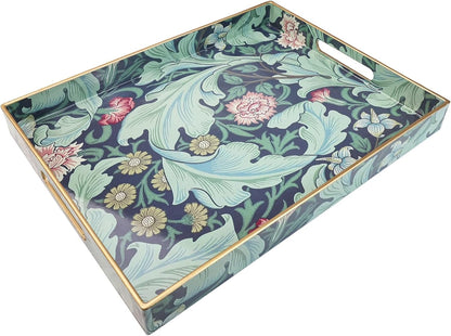 Spsyrine Serving Tray with Handles, Plastic Decorative Tray for Coffee Table, Living Room, Home