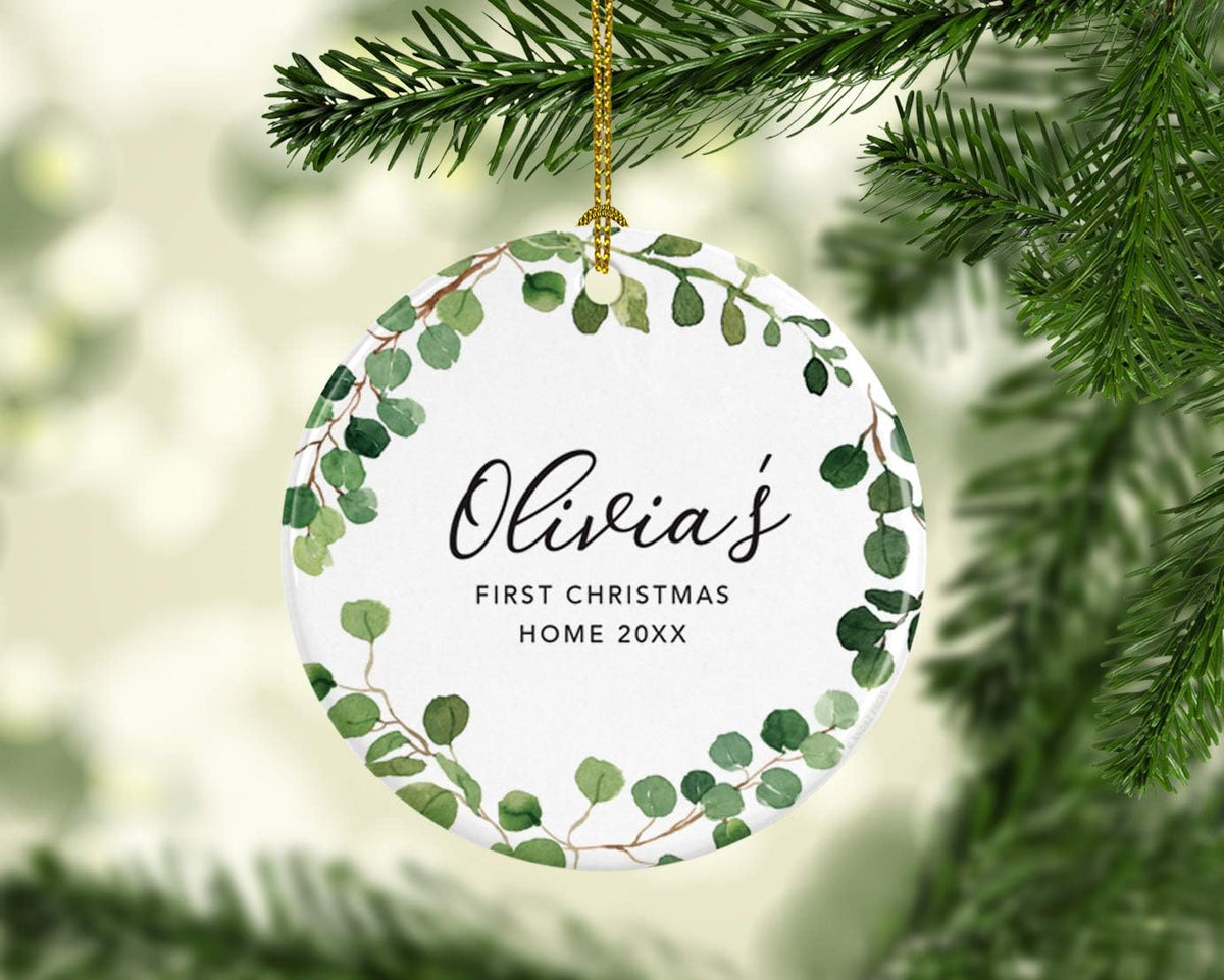 Andaz Press Personalized Round Ceramic Porcelain Christmas Tree Ornament Keepsake Collectible New