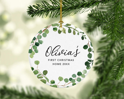 Andaz Press Personalized Round Ceramic Porcelain Christmas Tree Ornament Keepsake Collectible New