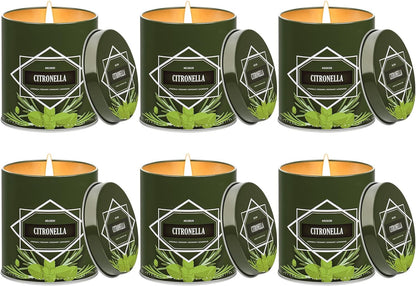 Citronella Candles Outdoor 6-Pack, Total 54oz Citronella Candles for Outside Patio, Camping &