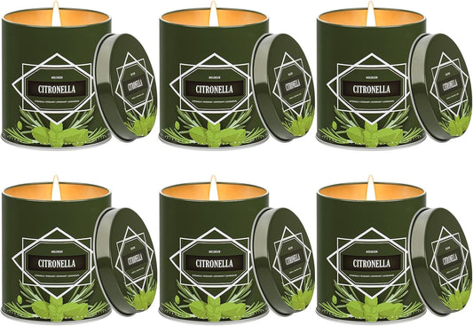 Citronella Candles Outdoor 6-Pack, Total 54oz Citronella Candles for Outside Patio, Camping &