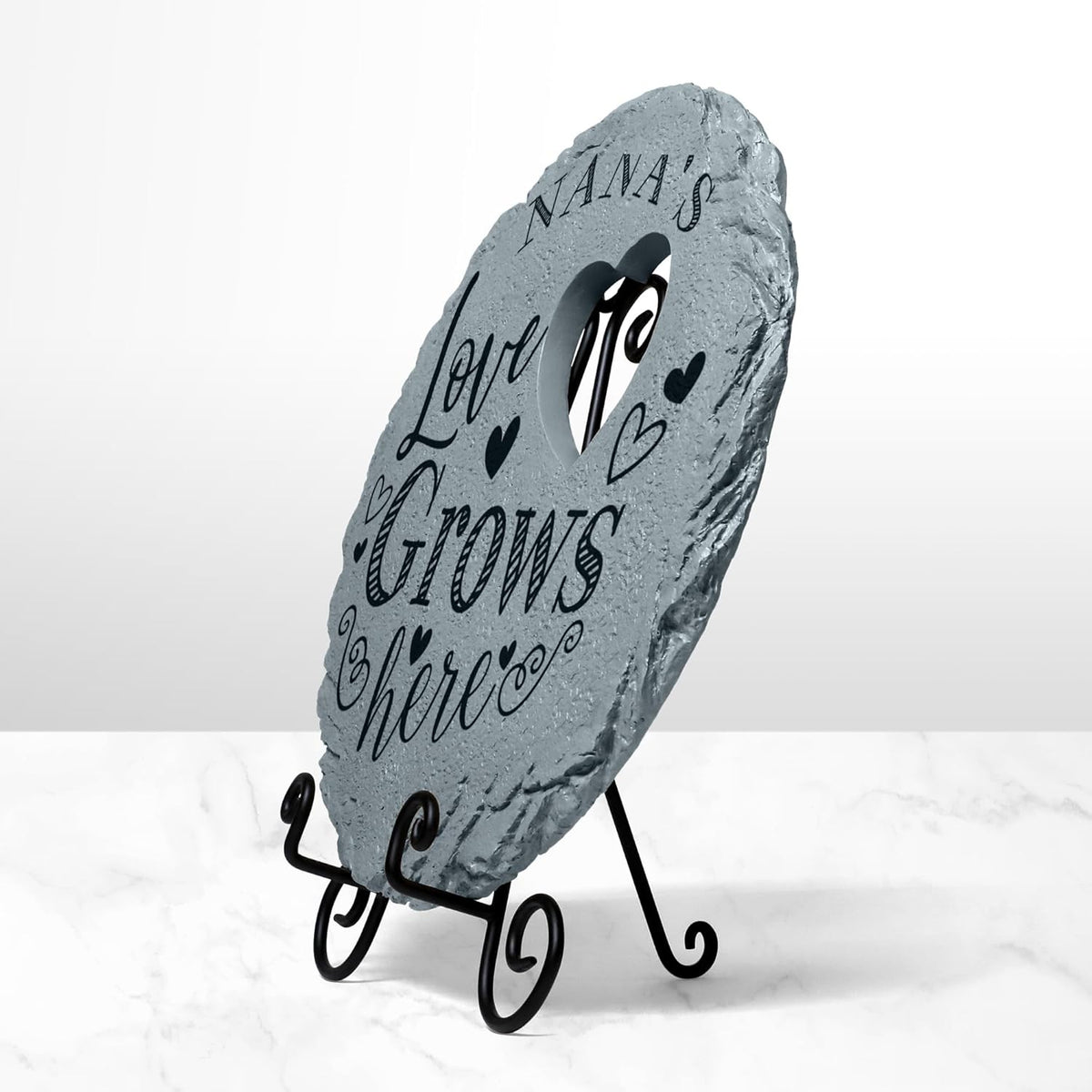 Let's Make Memories Personalized Garden Stone - Resin - Custom Garden Décor - Heart Stepping Stone