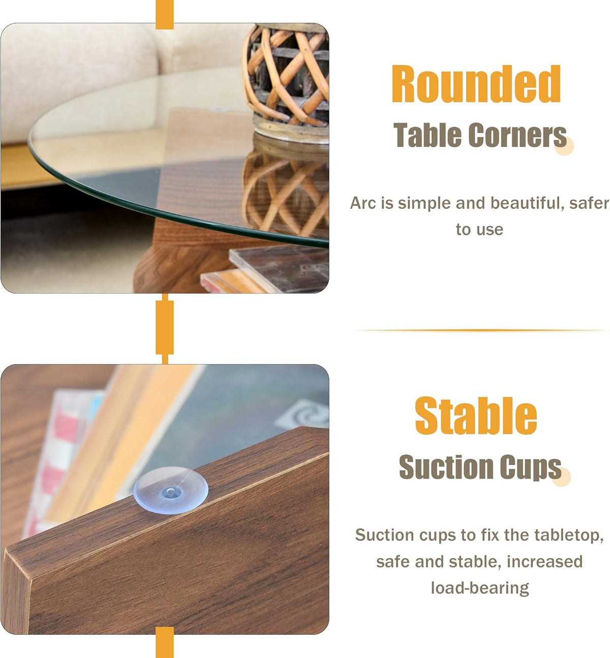 31.5" Round Glass Coffee Table with Tempered Glass Top and MDF Base, Diagonal Fan-Shaped Tray