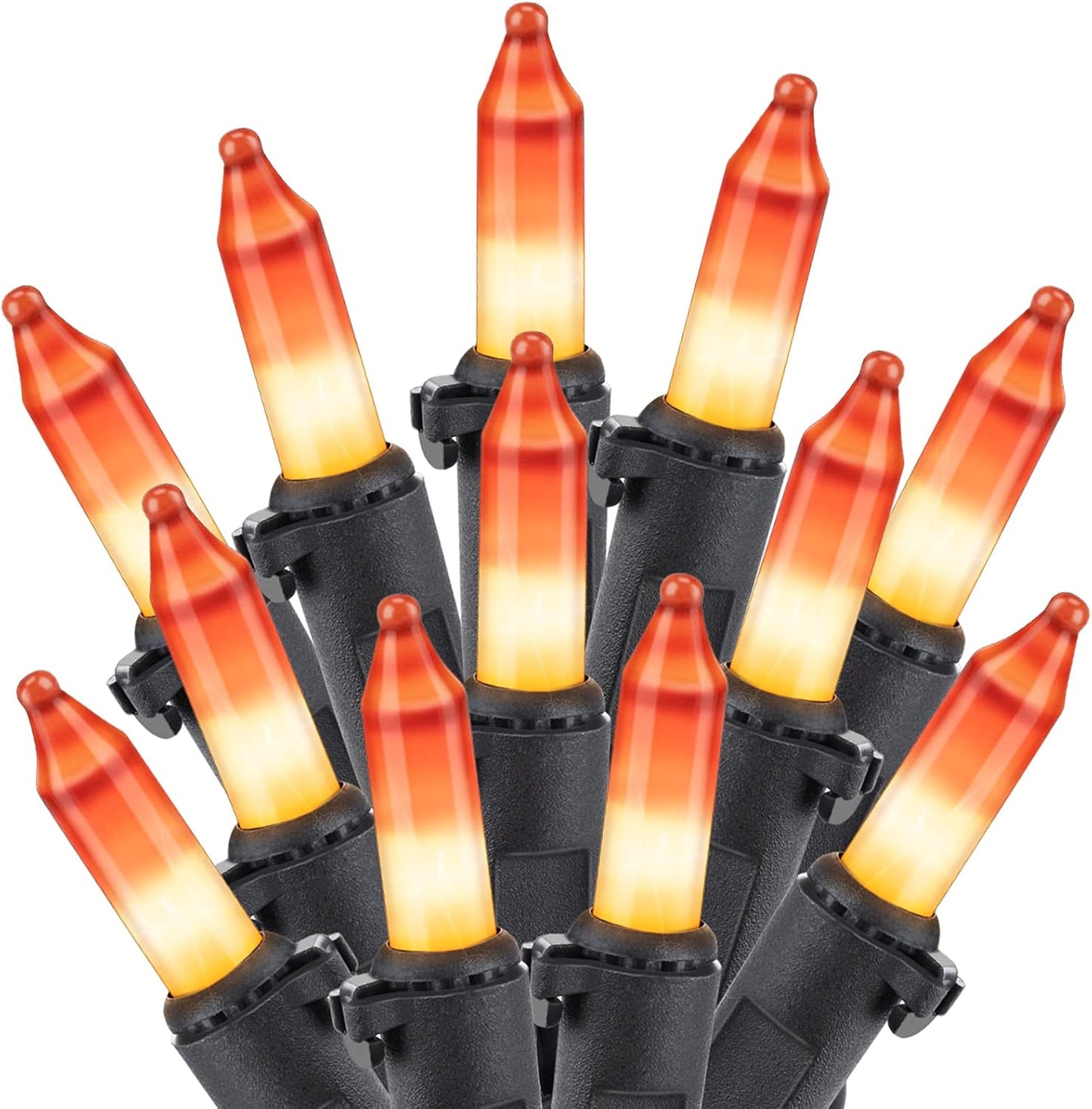Minetom 100-count 25Ft.Yellow & Orange Candy Corn Incandescent Mini Halloween String Lights for