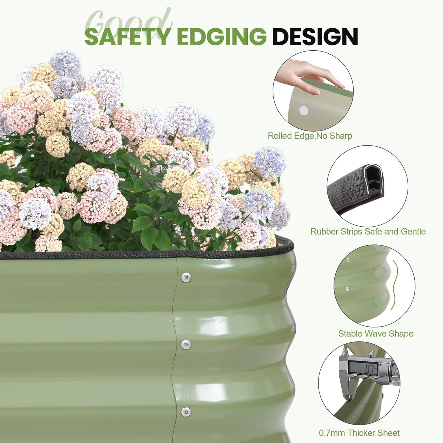 5-in-1 Adjustable Raised Garden Bed Kit | Galvanized Planter Boxes for Vegetables, Flowers | 12"