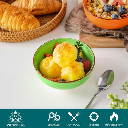 vancasso Bonita 12 Oz Small Bowls Set of 6, Ceramic Mini Dessert & Dipping Dishes, 5" Kids Bowls
