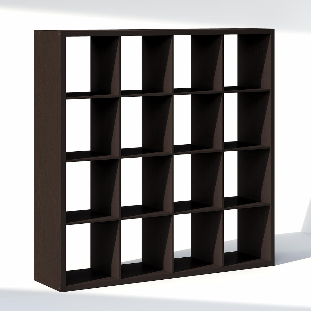 Furinno Cubic Extra Thick 16-Cube Closet Organizers and Storage, Dark Oak
