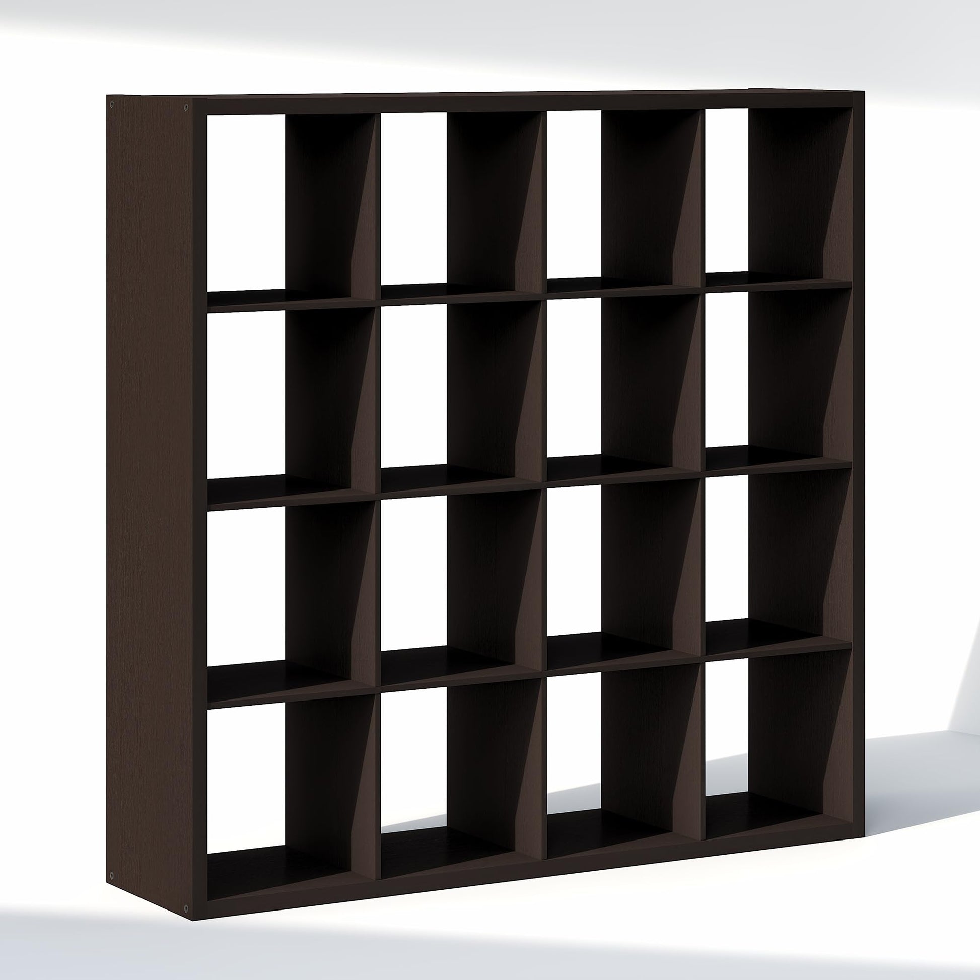 Furinno Cubic Extra Thick 16-Cube Closet Organizers and Storage, Dark Oak