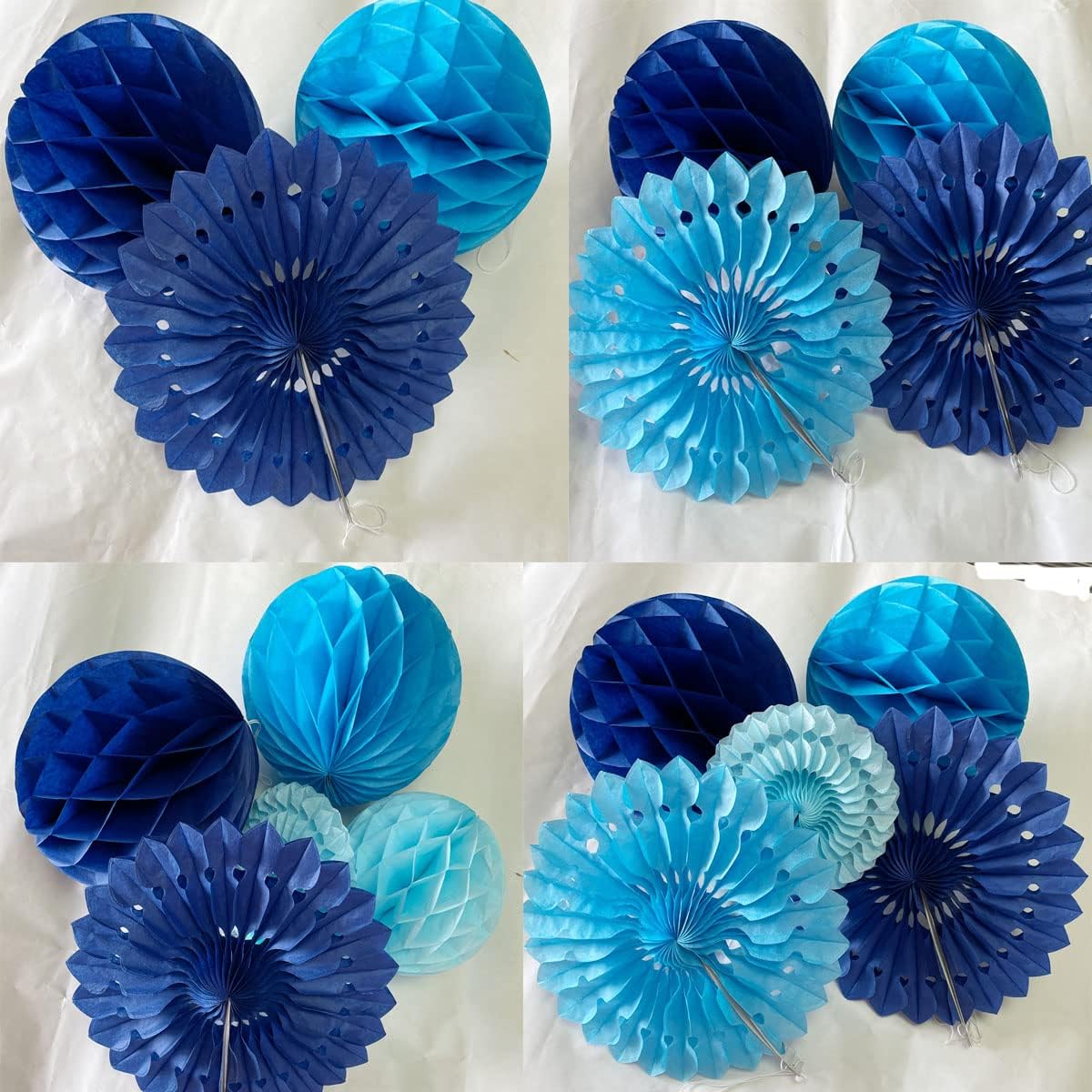 12pcs 6’’ 8’’ Honeycomb Balls Tissue Paper Fans Party Honeycomb Ball Fans Wall Decorations Tissue