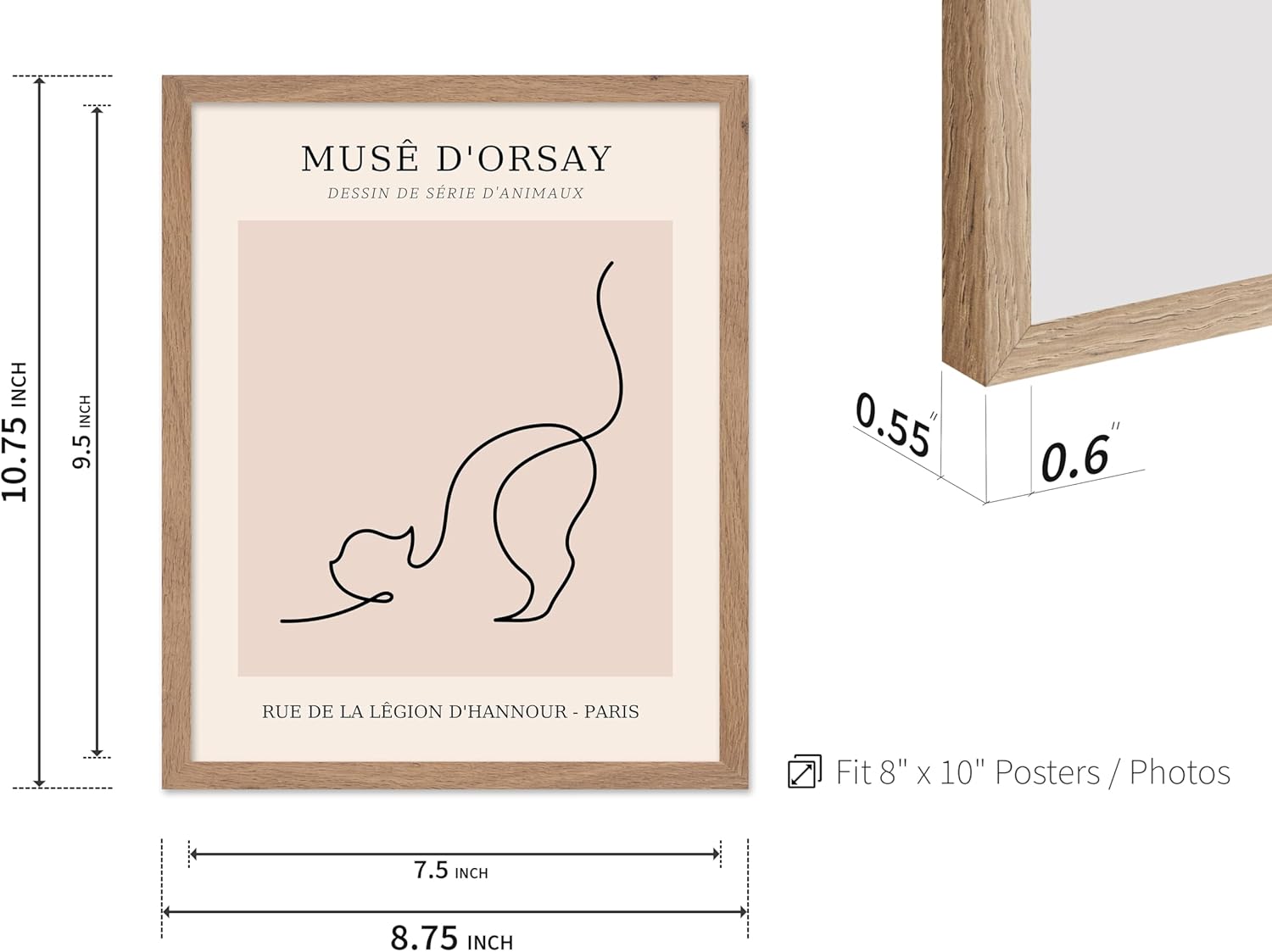 Poster Master Vintage Poster - Retro One Line Cat Drawing Print - Cat Art - Minimal Gift for Men