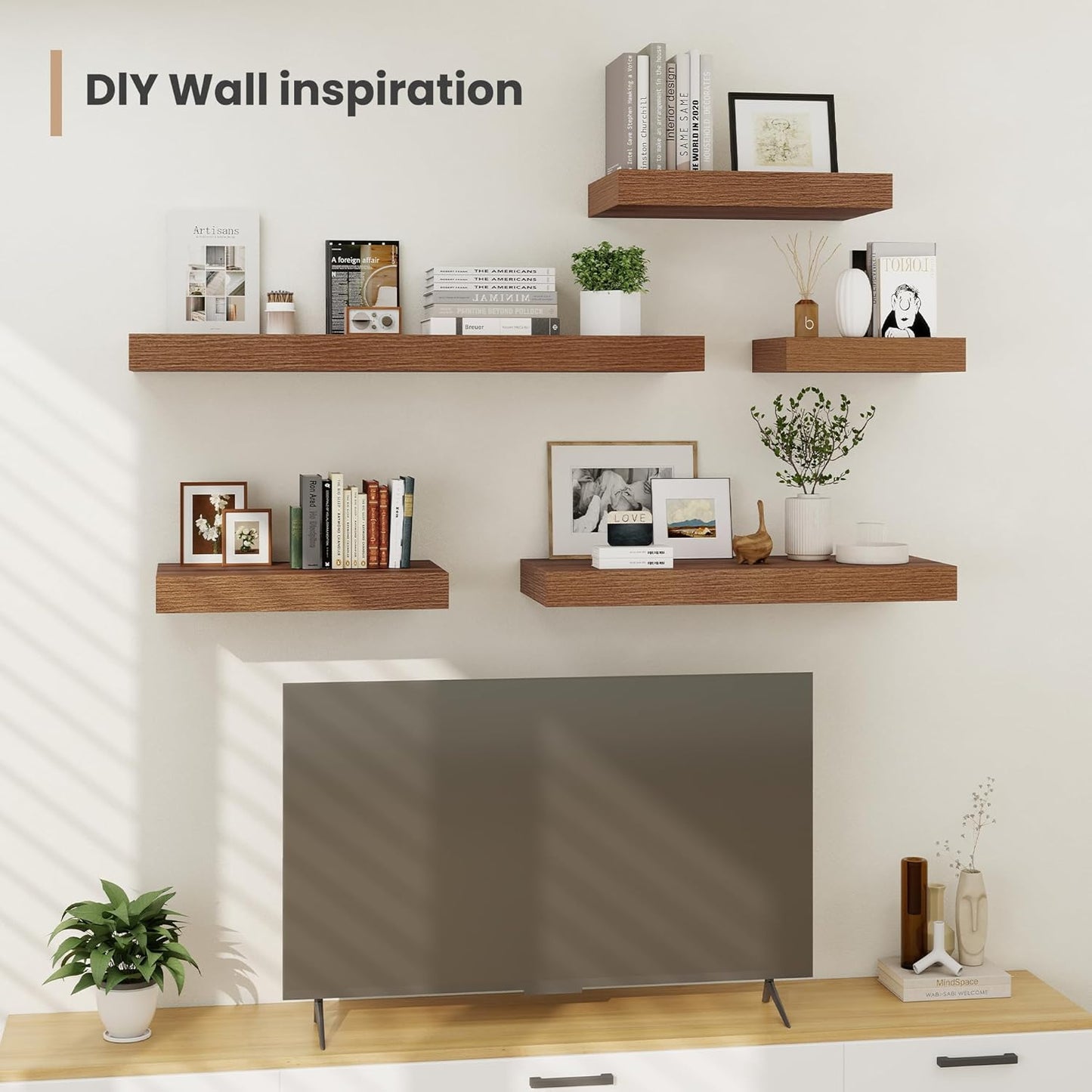 Heimlove 12 Inch Deep Floating Shelves, 12 x 12 inches Long Wall Shelf, Large Extra Display Shelf &