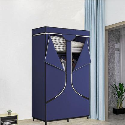SORCEDAS Portable Wardrobe Closet Storage Organizer Metal Hanging Rack Non-Woven Fabric 34 Inch