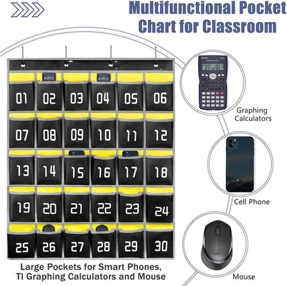 Loghot Classroom Accessories Closet Pocket Chart for Cell Phones Holder Wall Door Hanging Organizer