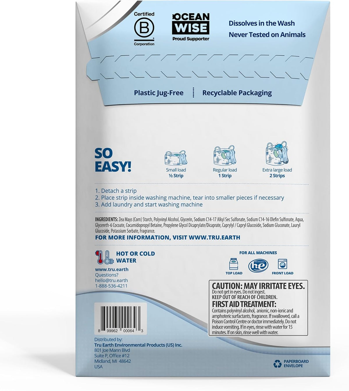 Tru Earth Platinum - Heavy Duty Laundry Detergent Sheets - Up to 128 Loads (64 Count), Fresh Linen