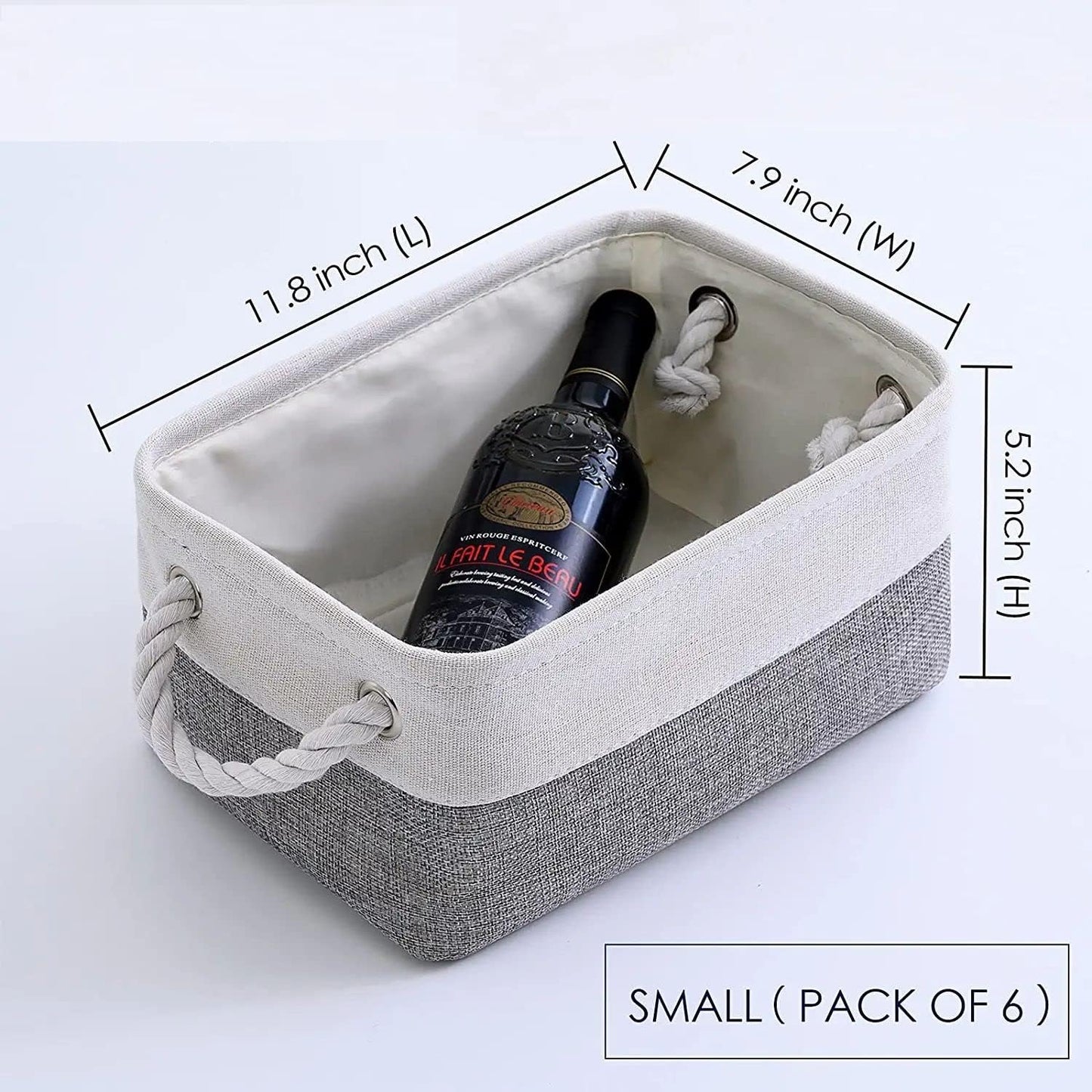 Storage Baskets 12x8x5 inch 10 Pack Fabric Baskets Foldable Storage Bins Decorative Baskets cloth