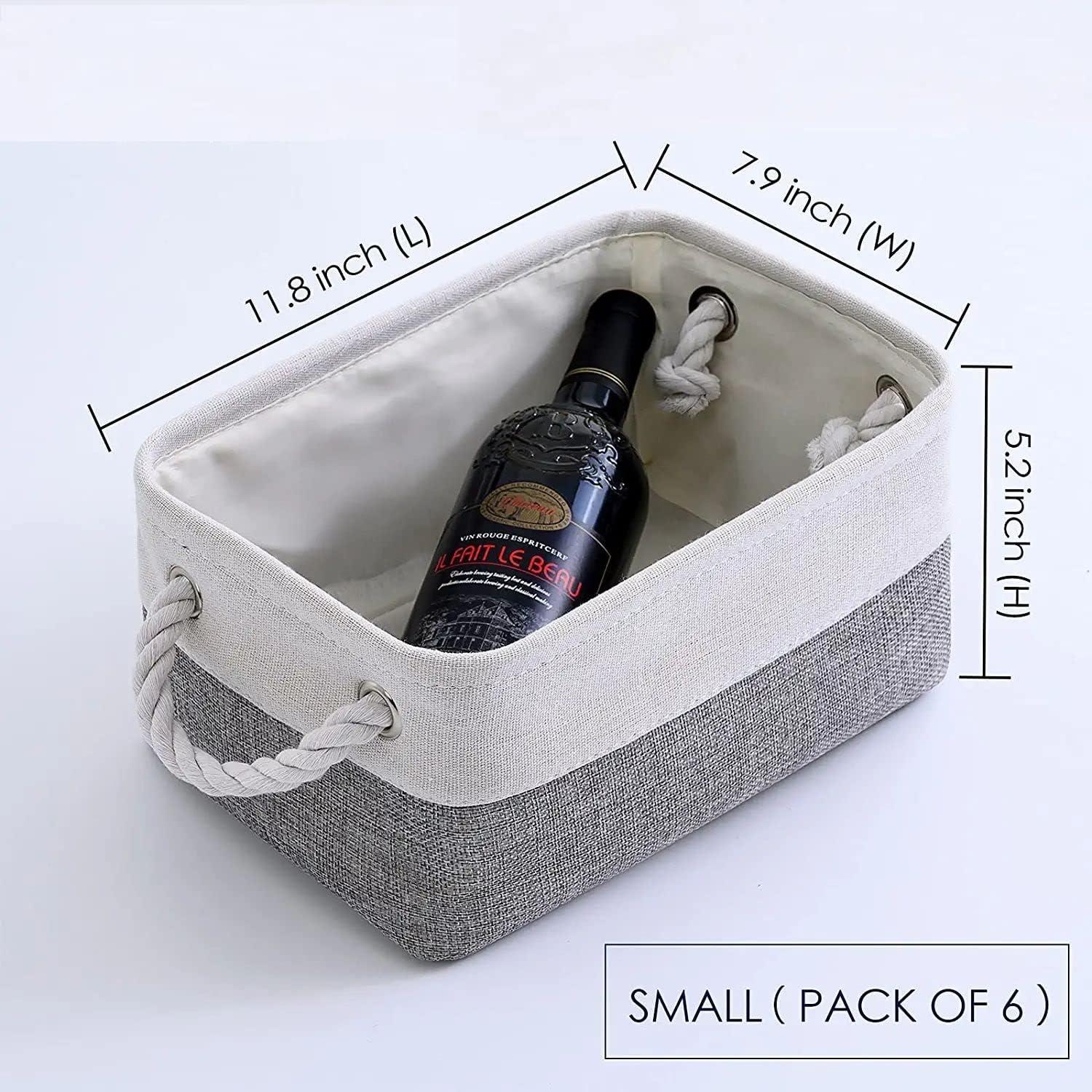 Storage Baskets 12x8x5 inch 10 Pack Fabric Baskets Foldable Storage Bins Decorative Baskets cloth