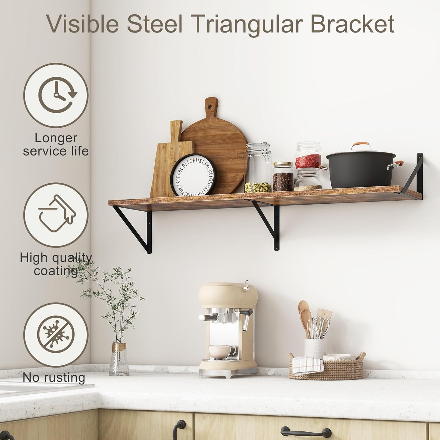 Fun Memories 40 Inch Floating Shelves, 10 Inch Deep Wall Shelf, 40 x 10 Floating Shelf Set of 2