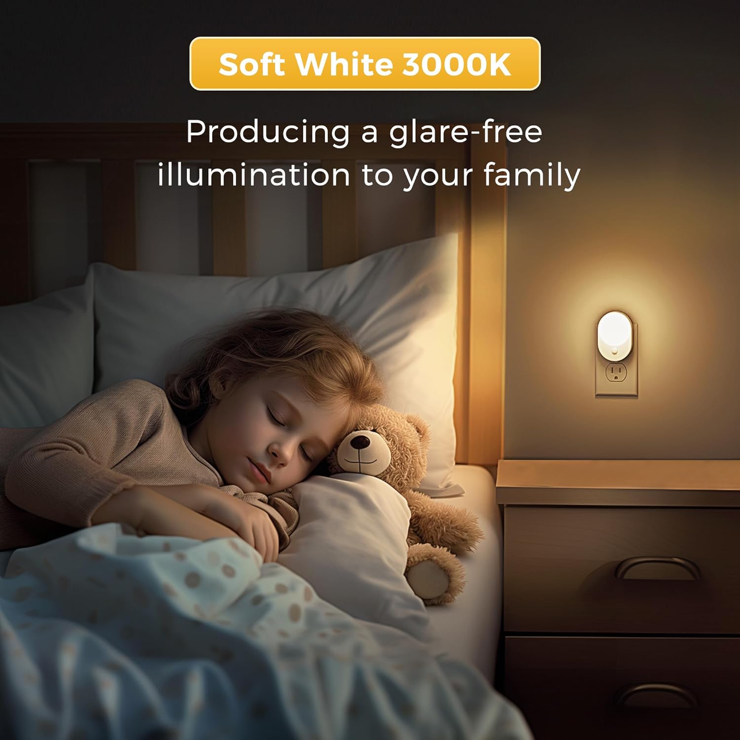 L LOHAS LED Motion Sensor Night Light,[2-PACK] Night Lights Plug into Wall,Motion Sensor and Dusk