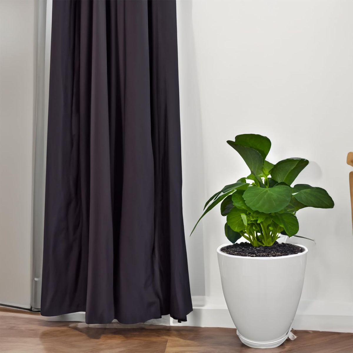FixtureDisplays® 11.8" Diameter 11.8" Tall White Plant Pots, Plastic Flower Pots with Drainage