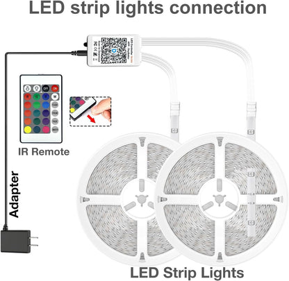 DAYBETTER LED Strip Lights 200 ft (2 Rolls of 100 ft), Smart App Control Lighting Bedroom Rome