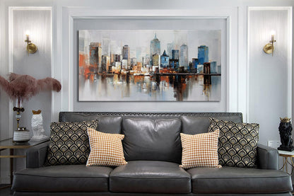 Arjun Brooklyn Bridge Wall Art Modern New York City Abstract Canvas Cityscape Painting Large Size