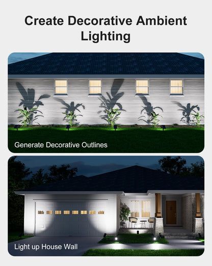 2 Pack Solar Spotlights Outdoor Waterproof for Flag, Tree, Statue, Number Sign, Plant Pot, Bright