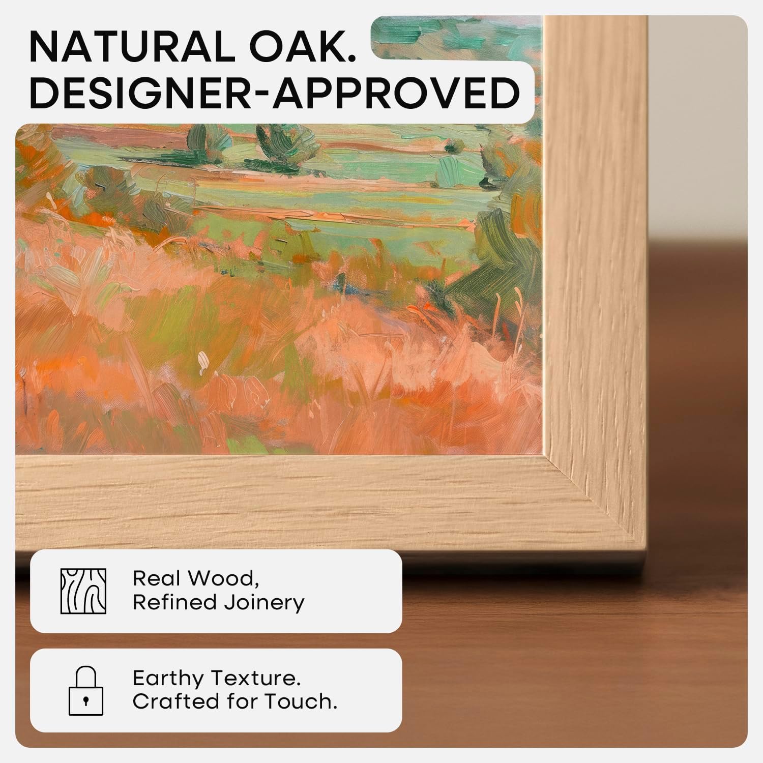 Homeforia 11x17 Wood Frame, High End Natural Oak 11x17 Light Wooden Picture Frame with Mat 8x12, 11