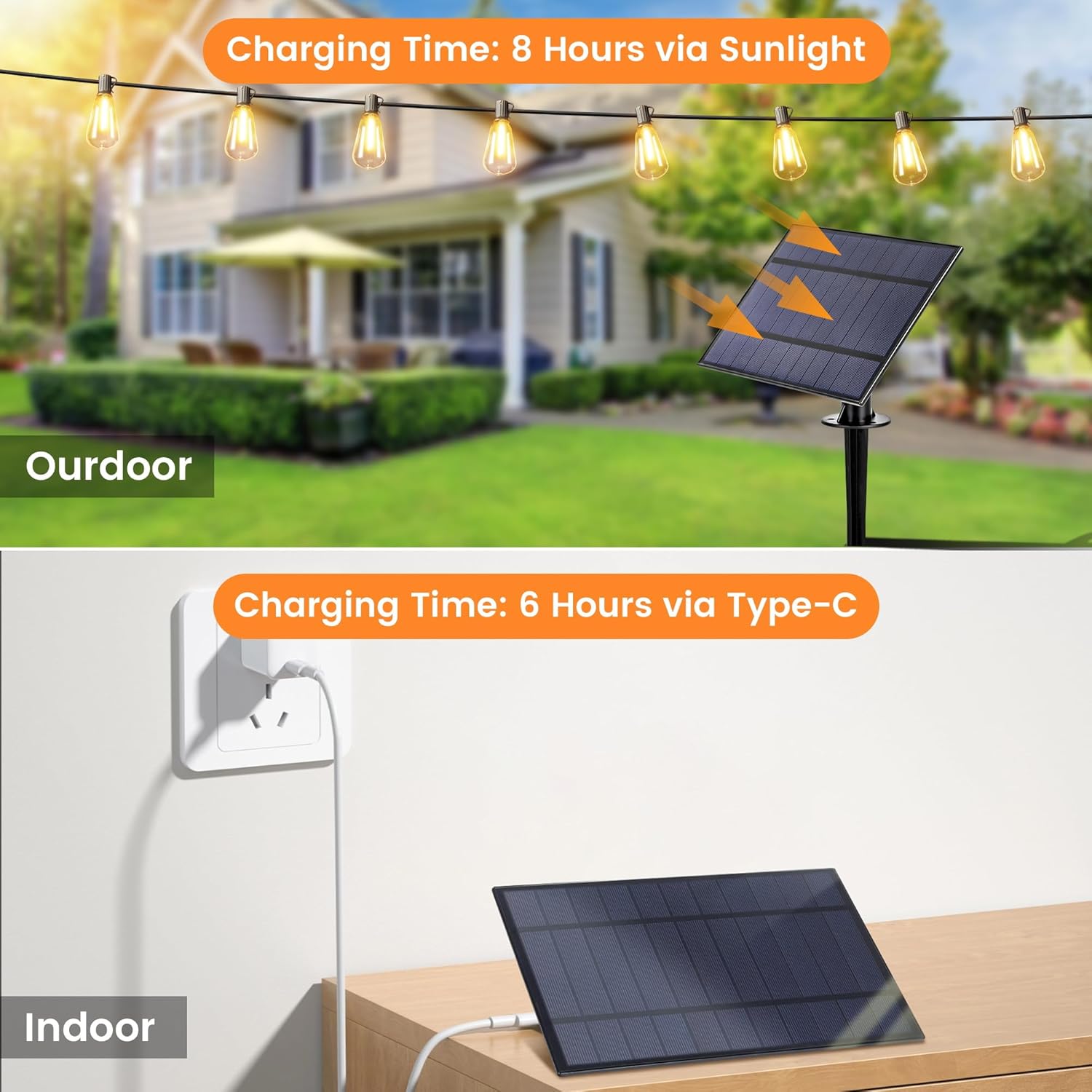 OHLUX 35FT Solar Globe String Lights Outdoor, Waterproof Solar Patio Lights with Remote, 17