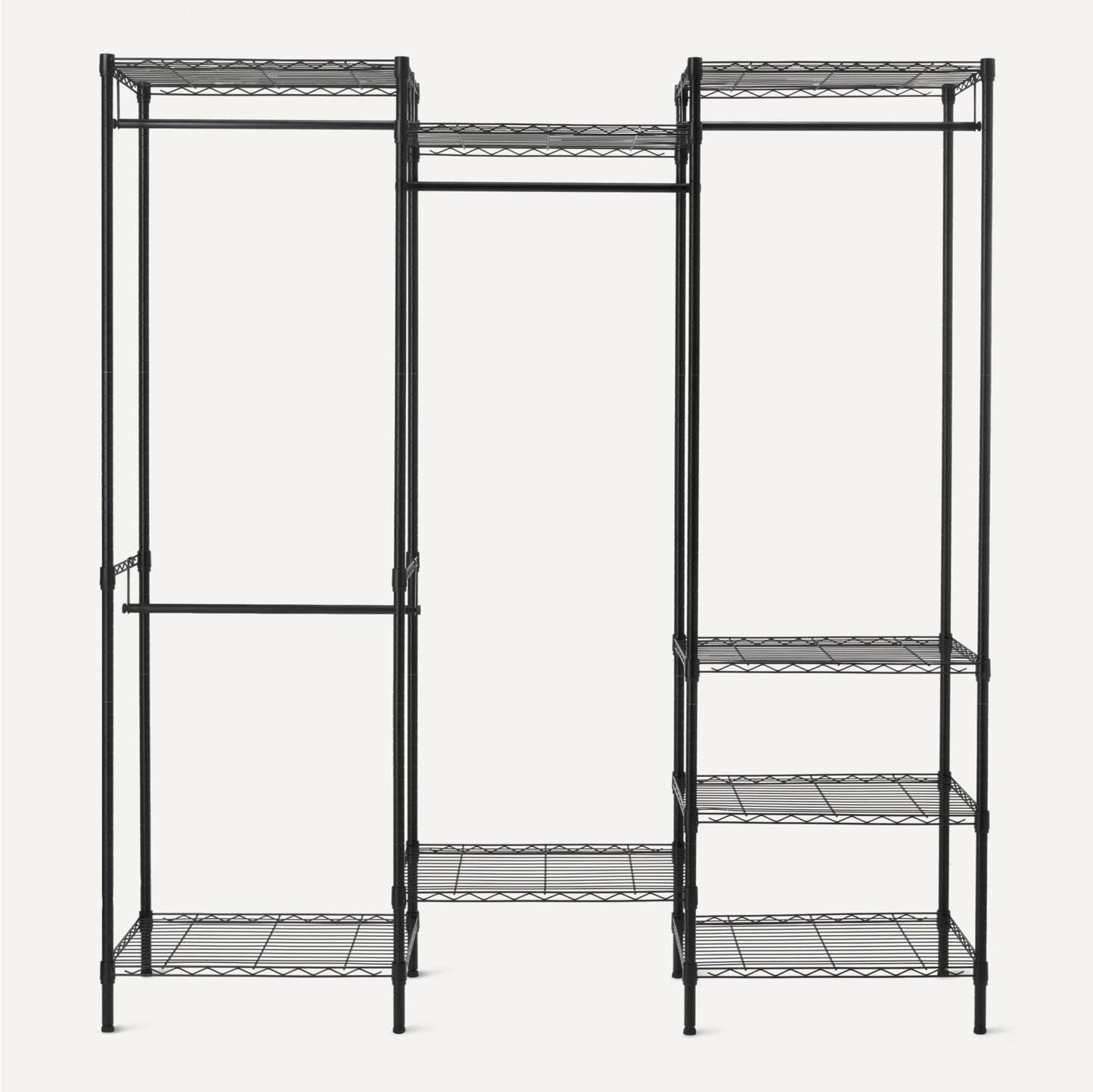 Amazon Basics Closet Organizer, Metal Rack with Shelves and Hanging Rod, 70" W x 18" D x 76" H