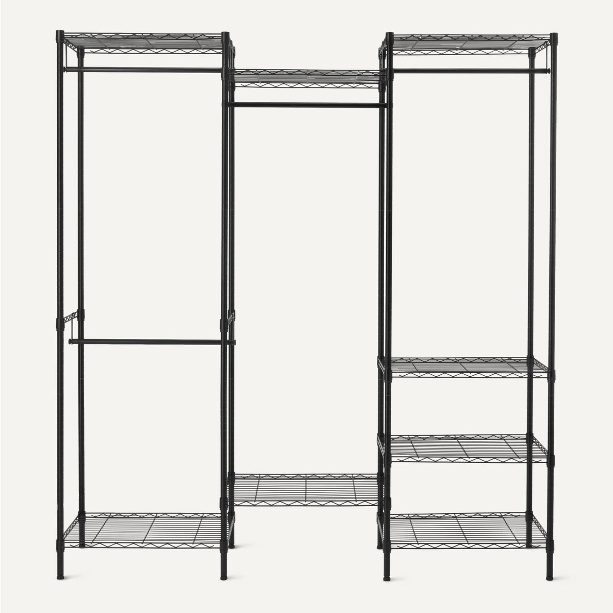 Amazon Basics Closet Organizer, Metal Rack with Shelves and Hanging Rod, 70" W x 18" D x 76" H