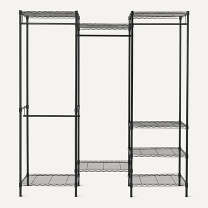 Amazon Basics Closet Organizer, Metal Rack with Shelves and Hanging Rod, 70" W x 18" D x 76" H