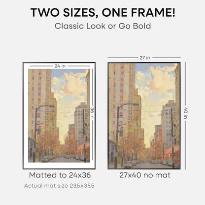 Homeforia 27x40 inch Poster Frame Black, High End Metal 27 x 40 Large Movie Picture Frames with Mat