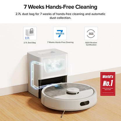 roborock Q7 M5+ Robot Vacuum and Mop, Upgraded from Q5 Max+, 7 Weeks Self-Emptying, 10000Pa