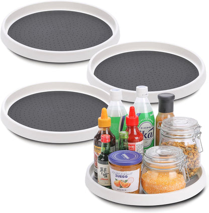 Lazy Susan Turntable, Set of 4, 12 Inch Non-Skid Lazy Susan Organizer for Cabinet, Pantry