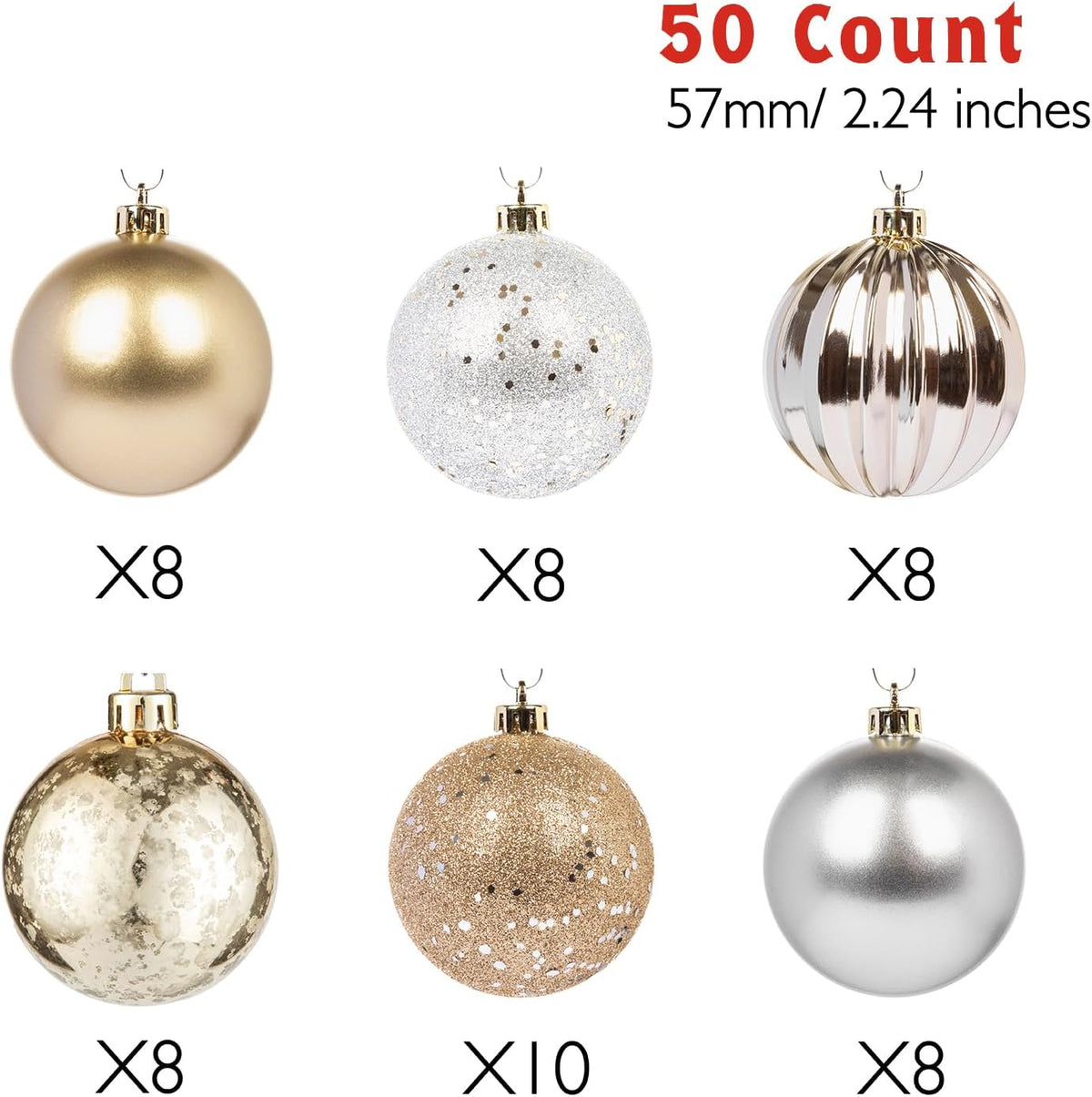 Every Day is Christmas Ornaments, Shatterproof Christmas Tree Ornament Set, Christmas Balls