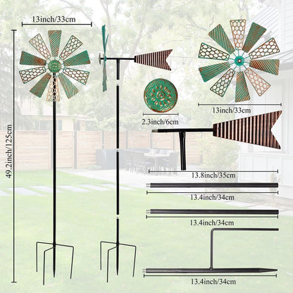 Viveta Wind Spinners Outdoor,13”Kinetic Wind Spinner Metal Vintage Windmill for Outdoor Garden