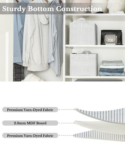 StorageWorks Storage Bins, Fabric Storage Bins for Shelves, Storage Baskets with Metal Frame