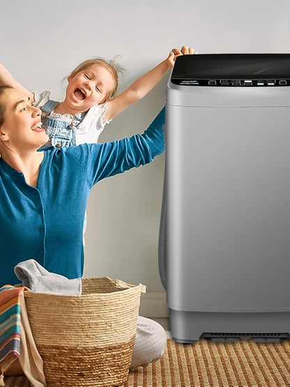25 lbs Full Automatic Washing Machine with LED Display Compact Washing Machine with Drain Dump, 10