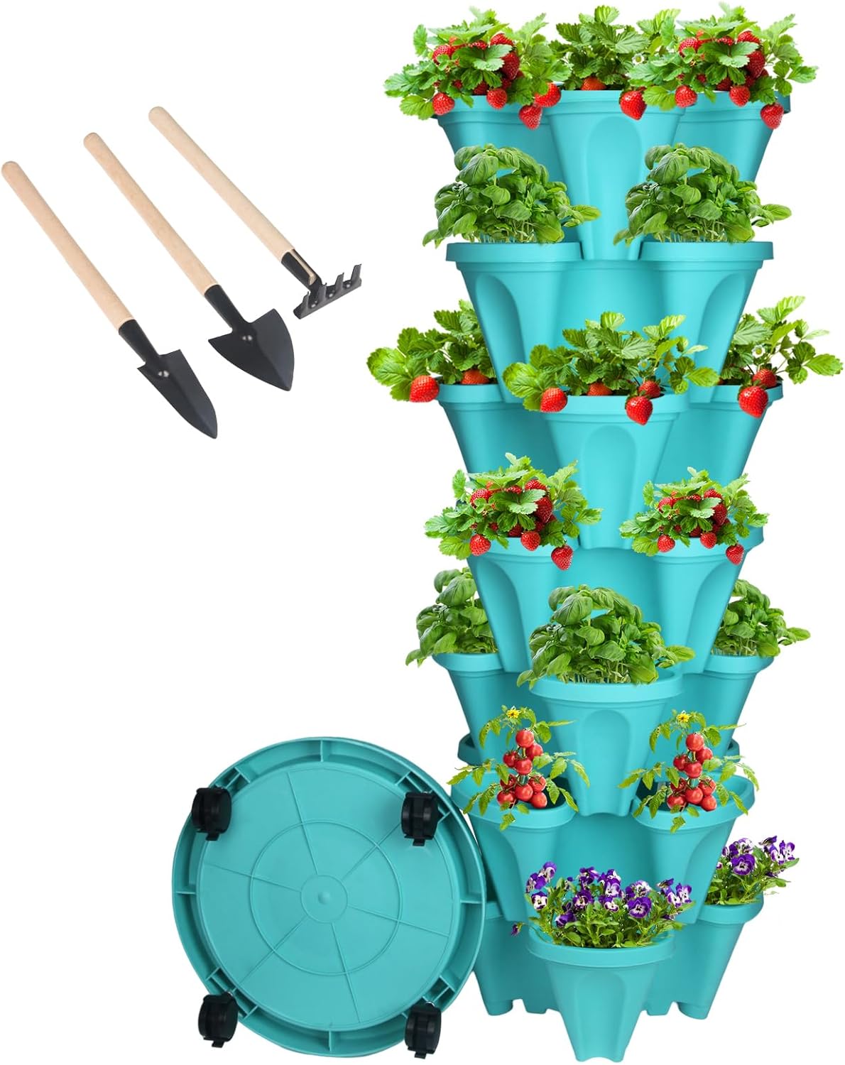Vertical Planter 7 Tier Stackable Planters Garden Planters Strawberry Herb Flower and Vegetable