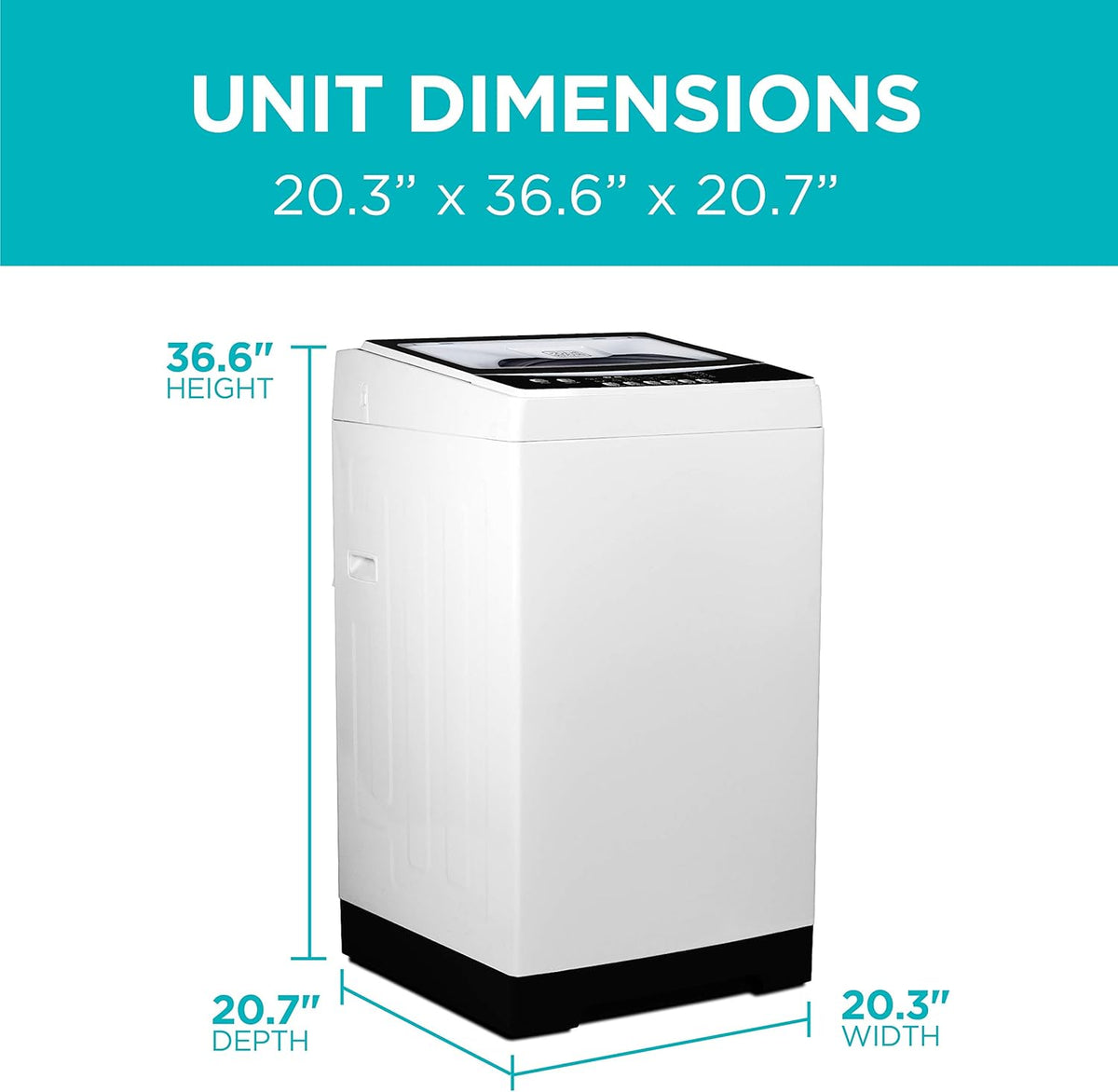 BLACK+DECKER Small Portable Washer, Washing Machine for Household Use, Portable Washer 1.7 cu.Ft
