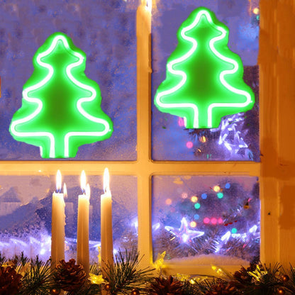 Christmas Tree Neon Light Signs for Bedroom Bedside Dorm Wall Decor,Neon Light up Christmas Decor