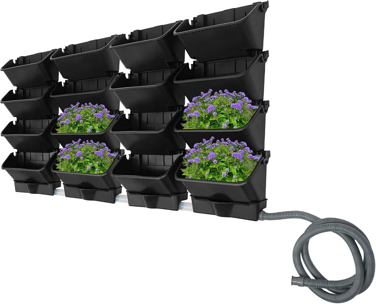 20Pack Vertical Wall Planter, 13 inch Wall Mounted Garden Planters, Stackable Wall Hanging Planter