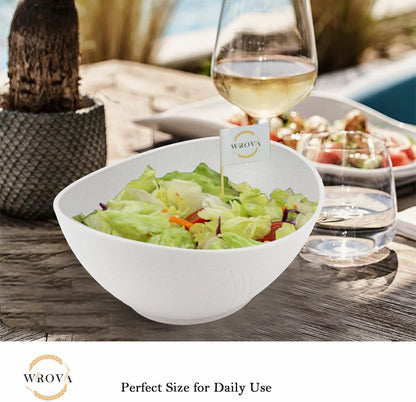Wheat Straw Bowls Set of 2 with Textured Pattern,Unbreakable Large Salad Bowls,Plastic Bowls